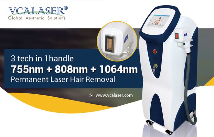 3 in 1 Epilation Lightsheer Permanent Laser Hair Removal 755nm 808nm 1064m